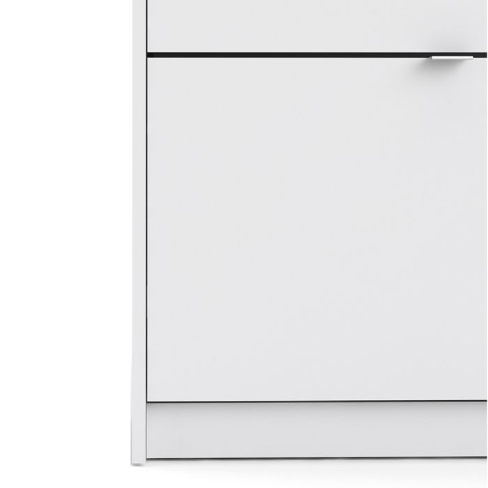 Shoes Shoe cabinet w. 4 tilting doors and 2 layers in White - UK