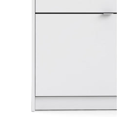 Shoes Shoe cabinet w. 4 tilting doors and 2 layers in White - UK