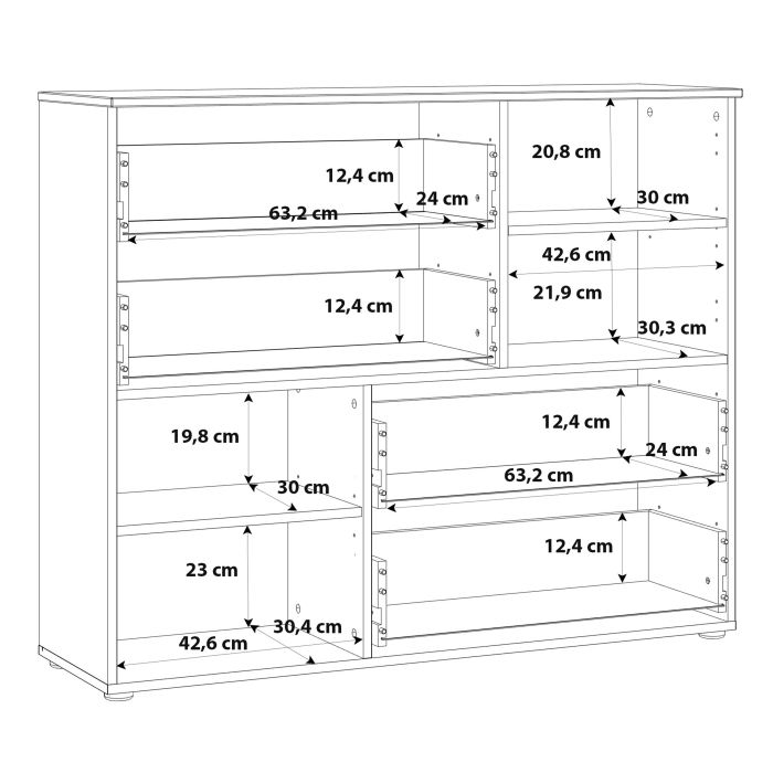 Sienna Abstract Chest of in White High Gloss - UK