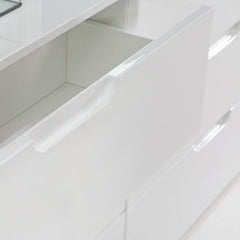Sienna Abstract Chest of in White High Gloss - UK - Furniture One Shop