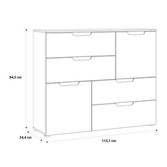 Sienna Abstract Chest of in White High Gloss - UK - Furniture One Shop