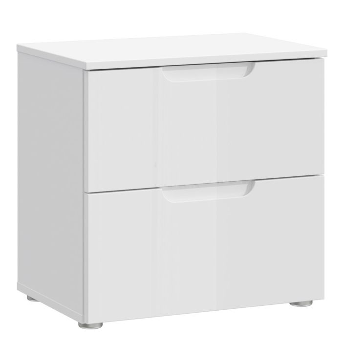Sienna Bedside in White High Gloss - UK