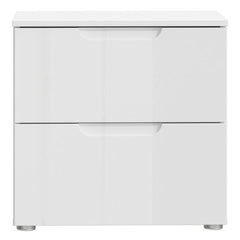 Sienna Bedside in White High Gloss - UK