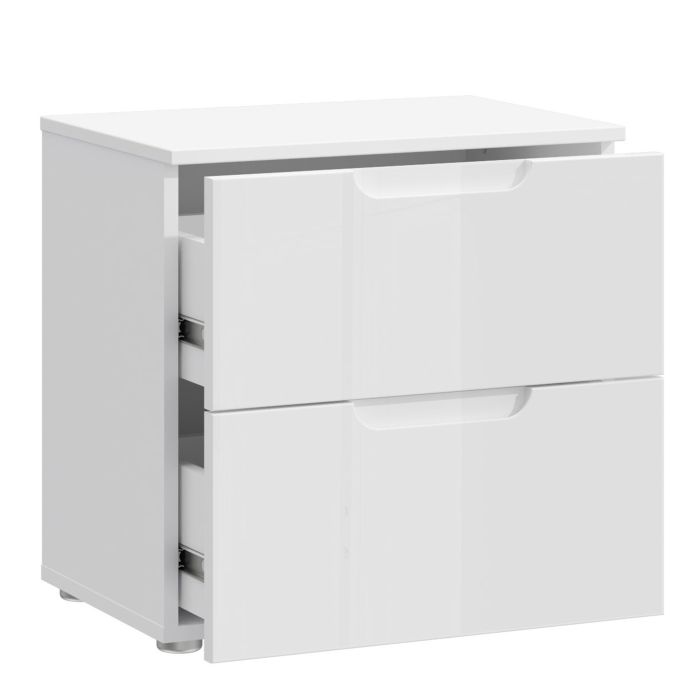 Sienna Bedside in White High Gloss - UK