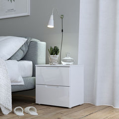 Sienna Bedside in White High Gloss - UK
