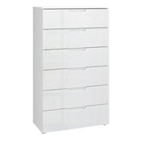 Sienna Chest of 6 Drawers in White High Gloss - UK