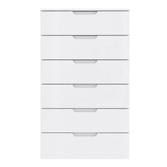 Sienna Chest of 6 Drawers in White High Gloss - UK - Furniture One Shop