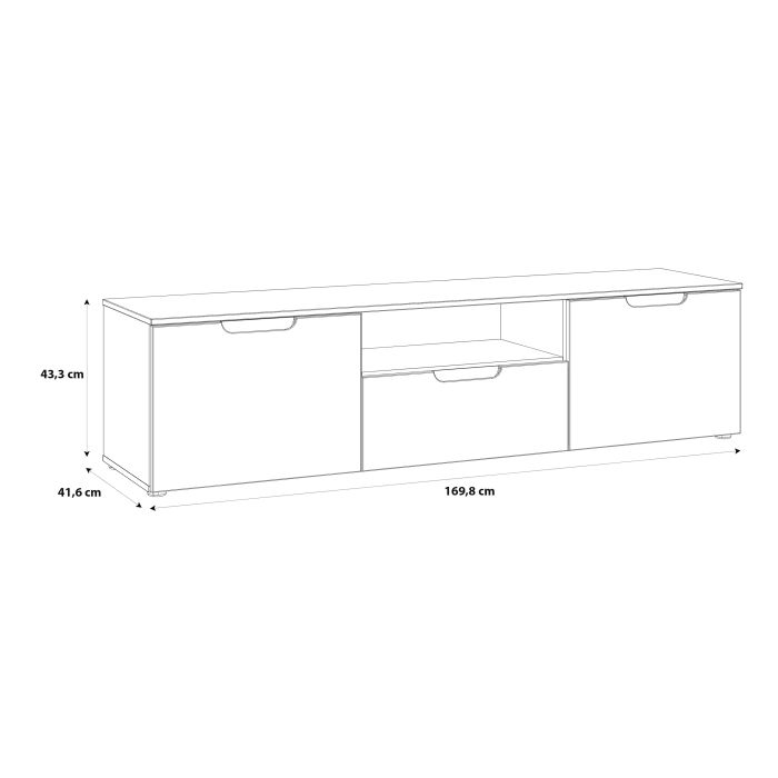 Sienna TV Unit in White High Gloss - UK