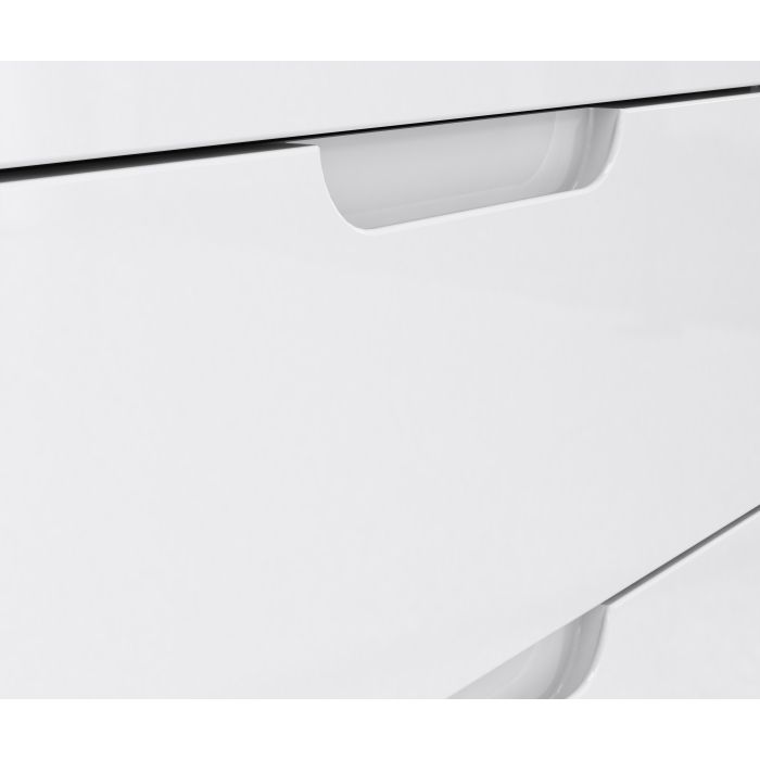 Sienna Wide Chest of 4 Drawers and 2 Doors in White High Gloss - UK