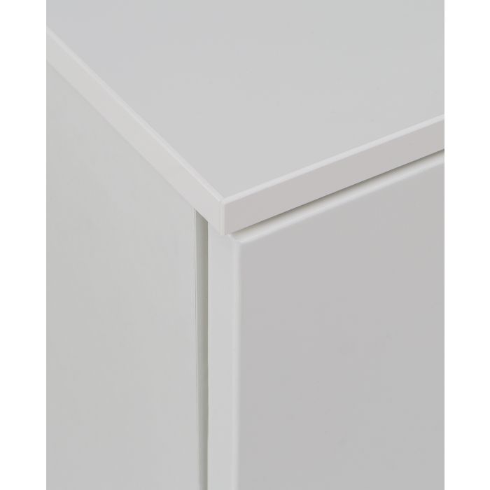 Sienna Wide Chest of 4 Drawers and 2 Doors in White High Gloss - UK