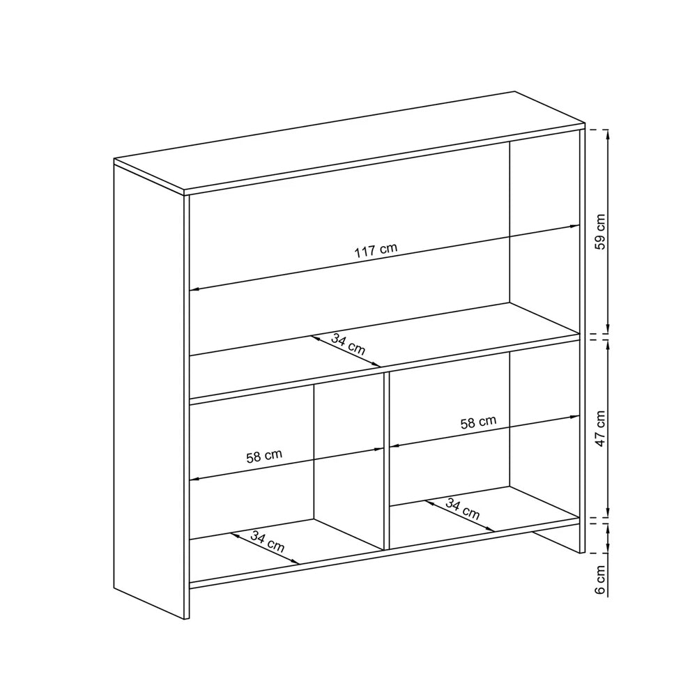Sky Wooden Sideboard with 4 Doors 1 Shelf in Oak Riviera