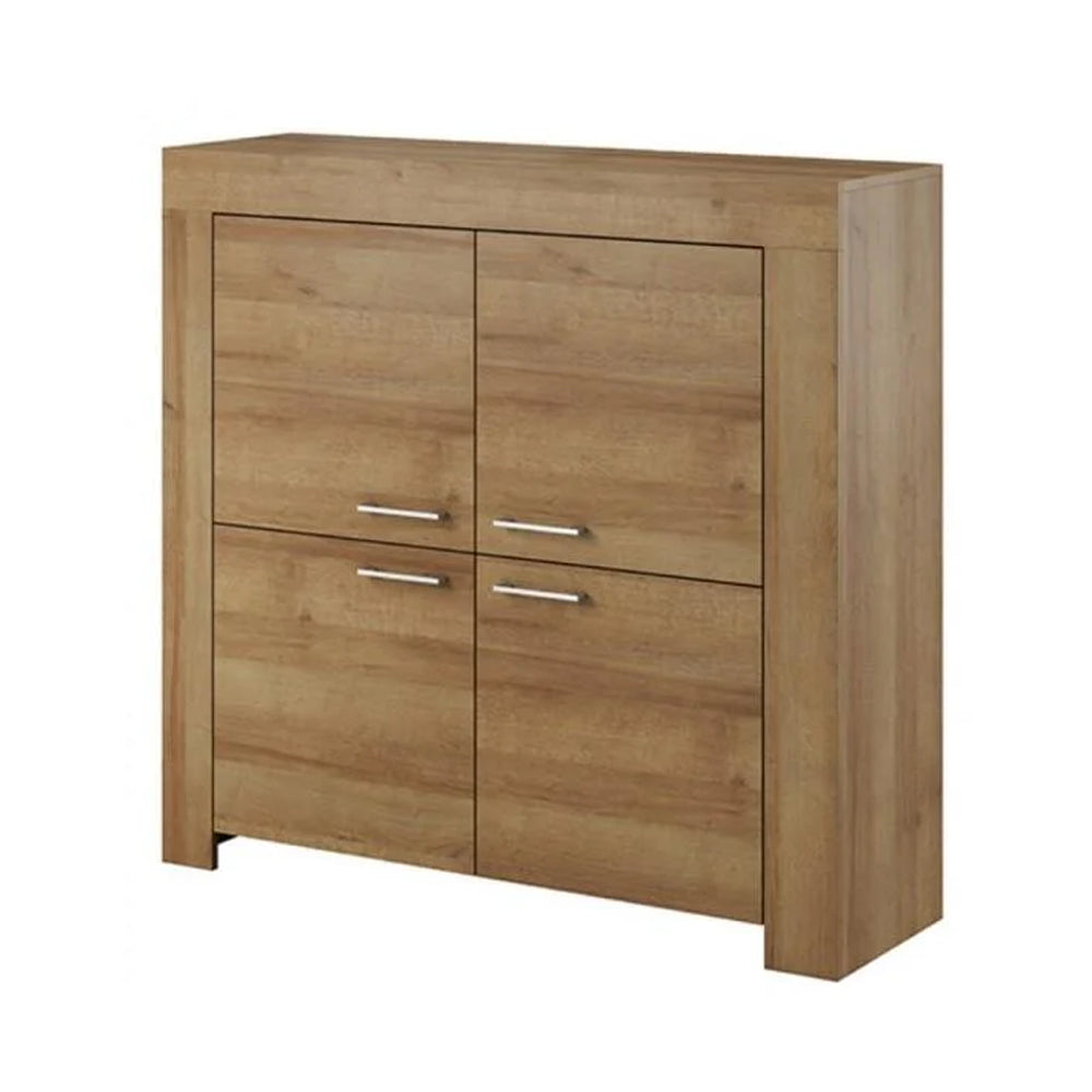Sky Wooden Sideboard with 4 Doors 1 Shelf in Oak Riviera