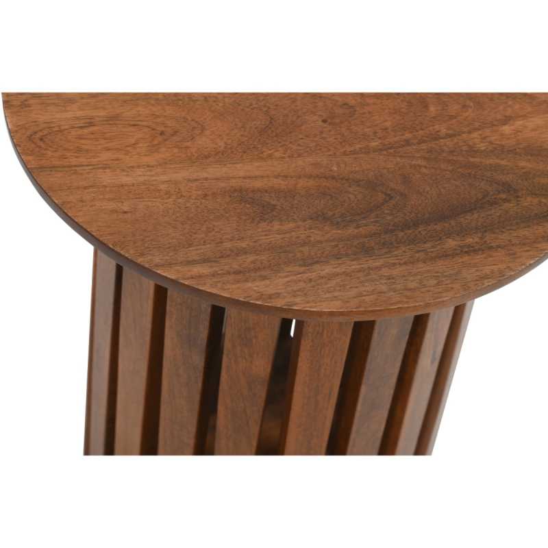 Slatted Mango Wood Bedside Table - UK