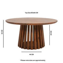 Slatted Mango Wood Round Coffee Table 80Cm - UK