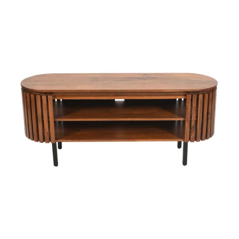 Slatted Mango Wood TV Stand 140cm