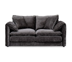 Solaya Chenille Fabric 2 Seater Sofa In Black