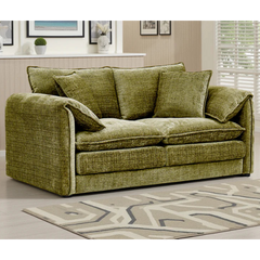 Solaya Chenille Fabric 2 Seater Sofa In Green