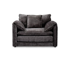 Solaya Chenille Fabric Armchair In Black - Furniture One Shop