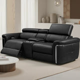 Somerville Electric Recliner 2 Seater Sofa In Black Leather