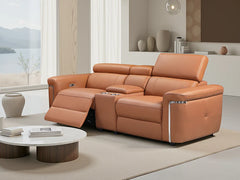 Somerville Electric Recliner 2 Seater Sofa In Tan Leather - Furniture One Shop