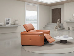 Somerville Electric Recliner Armchair In Tan Leather - Furniture One Shop