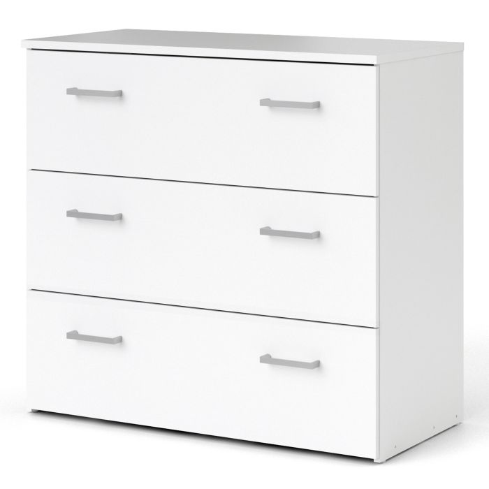 Space Wooden Chest of 3 Drawers in White