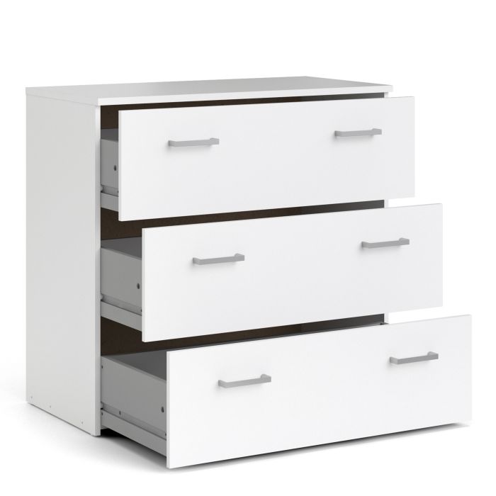 Space Wooden Chest of 3 Drawers in White