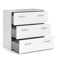 Space Wooden Chest of 3 Drawers in White - Furniture One Shop