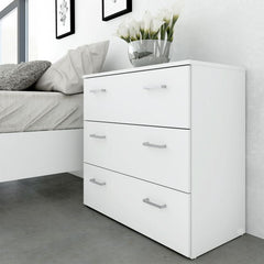 Space Wooden Chest of 3 Drawers in White - Furniture One Shop