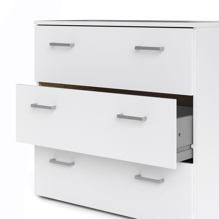 Space Wooden Chest of 3 Drawers in White