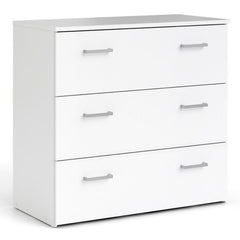 Space Wooden Chest of 3 Drawers in White - Furniture One Shop