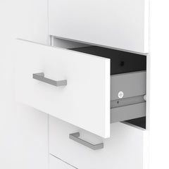 Space Wooden Wardrobe 2 Doors 3 Drawers in White - Furniture One Shop