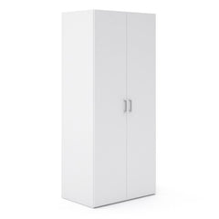 Space Wooden Wardrobe 2 Doors in White