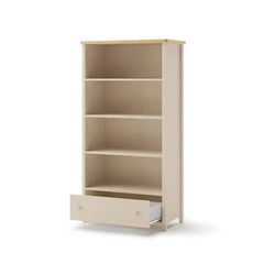 Story Tall Wooden 1 Drawer 3 Shelves Bookcase in Beige