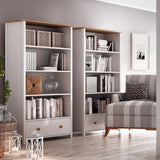 Story Tall Wooden 1 Drawer 3 shelves Bookcase in Matt White