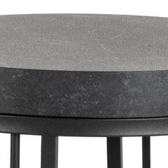 Strington Round Bedside Table 1 Shelf in Matt Black - Furniture One Shop