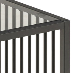 Strington Side Table in Black with Glass Top - Furniture One Shop