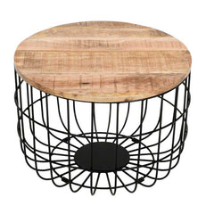 Surrey Coffee Table Solid Wood & Metal Wire - UK