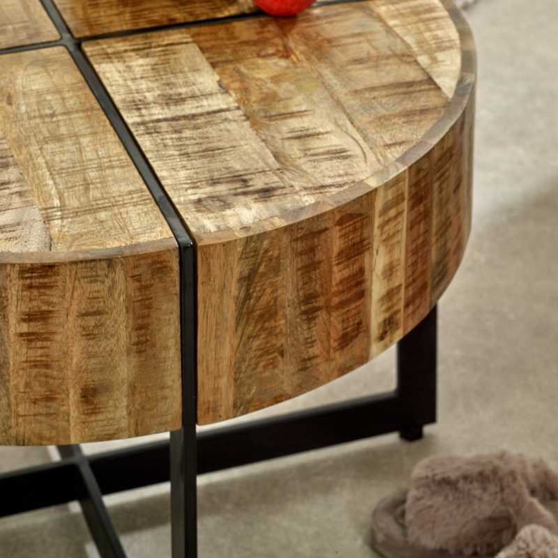 Surrey Coffee Table Solid Wood With Metal Legs - UK