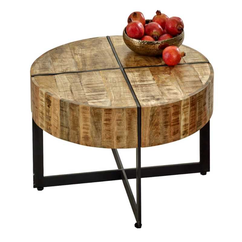 Surrey Coffee Table Solid Wood With Metal Legs - UK