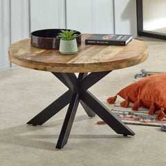 Surrey Coffee Table Solid Wood With Metal Spider Legs - UK
