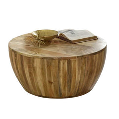 Surrey Drum Coffee Table in Solid Wood - UK