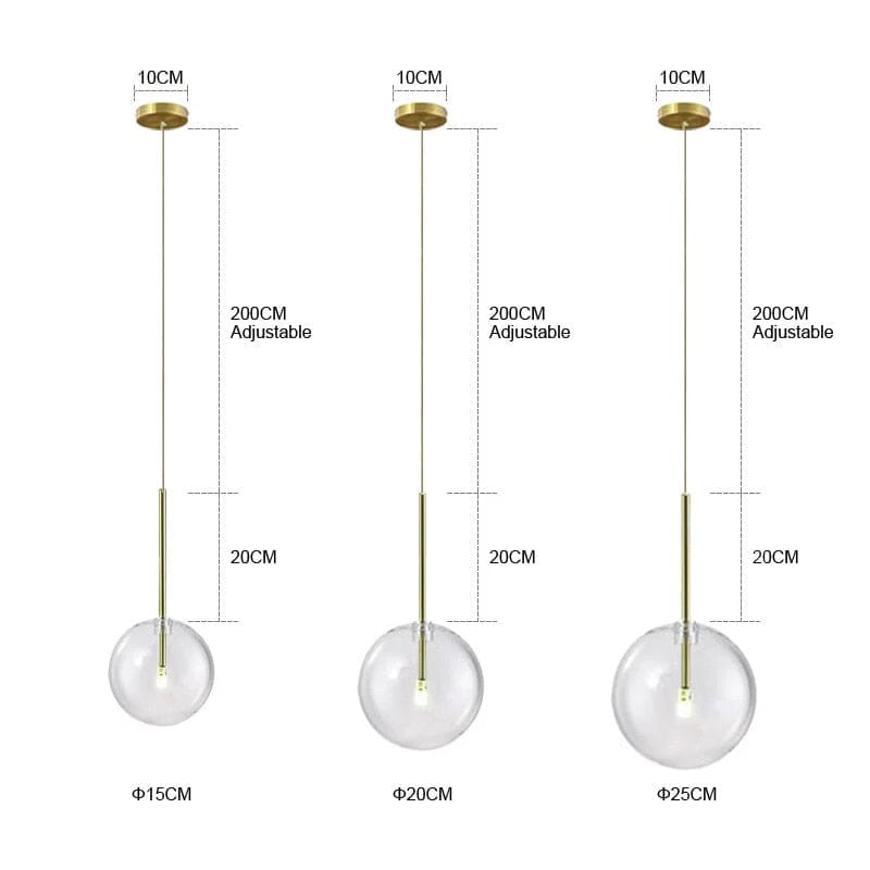 The Glass Ball - Sleek Scandivan Pendant Light