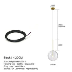 The Glass Ball - Sleek Scandivan Pendant Light