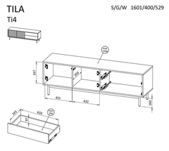Tila Wooden TV Stand with 2 Doors 2 Drawers in Cashmere & Oiled Oak