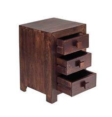 Toko Dark Mango 3 Drawer Bedside - UK