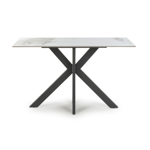 Tokyo Ceramic White Console Table With Black Legs