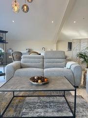 Tokyo Electric Recliner 3 Seater Sofa In Grey Boucle Fabric