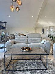 Tokyo Electric Recliner 3 Seater Sofa In Grey Boucle Fabric