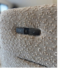 Tokyo Electric Recliner Armchair In Beige Boucle Fabric